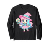 Kawaii Chibi Witch Candy Spooky Halloween Witchy Long Sleeve T-Shirt