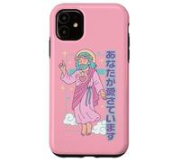 Kawaii Christian Manga Jesus You Are Loved Anime Pastel Pink Case for iPhone 11
