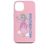 Kawaii Christian Manga Jesus You Are Loved Anime Pastel Pink Case for iPhone 13