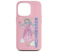 Kawaii Christian Manga Jesus You Are Loved Anime Pastel Pink Case for iPhone 13 Pro