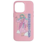 Kawaii Christian Manga Jesus You Are Loved Anime Pastel Pink Case for iPhone 14 Pro Max