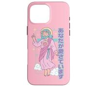 Kawaii Christian Manga Jesus You Are Loved Anime Pastel Pink Case for iPhone 16 Pro Max
