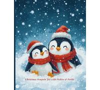 Kawaii Christmas Penguin Joy with Pickles & Pertie Composition Notebook: Glossy ~ Wide Ruled ~ Watermark at page 51 ~ Numbered Pages