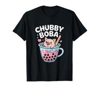 Kawaii Chubby Boba Pig T-Shirt