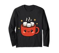 Kawaii Cocoa Cup with Marshmallows Cute Winter Design Long Sleeve T-Shirt