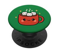 Kawaii Cocoa Cup with Marshmallows Cute Winter Design PopSockets Adhesive PopGrip