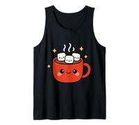 Kawaii Cocoa Cup with Marshmallows Cute Winter Design Tank Top