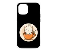 Kawaii Coffee Cat In Cup Case for iPhone 12/12 Pro