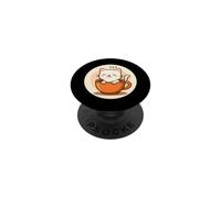 Kawaii Coffee Cat In Cup PopSockets Adhesive PopGrip