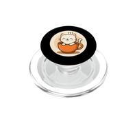 Kawaii Coffee Cat In Cup PopSockets PopGrip for MagSafe