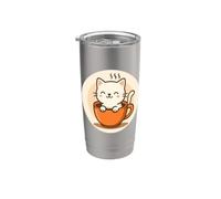 Kawaii Coffee Cat in Cup Stainless Steel Insulated Tumbler