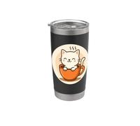 Kawaii Coffee Cat in Cup Stainless Steel Insulated Tumbler