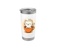 Kawaii Coffee Cat in Cup Stainless Steel Insulated Tumbler