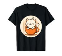 Kawaii Coffee Cat in Cup Value Graphic T-Shirt
