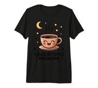 Kawaii Coffee Cup Moon Star Cute Latte Espresso Night Owl Premium T-Shirt