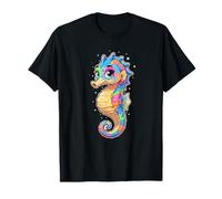 Kawaii Colorful Seahorse Rainbow Ocean Vibes T-Shirt