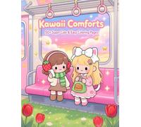 Kawaii Comforts: 50+ Super Cute and Easy Coloring Pages for Kids and adults: Large Print Bold & Simple Aesthetic Scenes for Stress Relief and Relaxation (Cute & Cozy Kawaii Series)