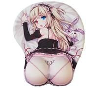 Kawaii Computer Cute Anime Gaming Mouse Pads with Wrist Support Grey