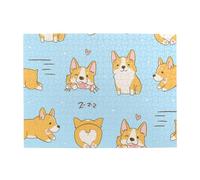 Kawaii Corgi Cute Dog,500 Pieces Puzzles for Adults-Wooden Jigsaw Puzzle for Adults Elderly