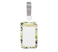 Kawaii-Cow Abs Vertical Id Badge Holder, Name Badge with Clear Scanning Film