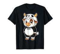 Kawaii Cow in Panda Costume for Girls Kids Cow Lover T-Shirt