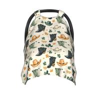 Kawaii Cowboy Boots Print Baby Car Seat Covers, Breathable Nursing Cover Breastfeeding Cover, Stroller Covers, Multi-use Infant Carseat Canopy, Baby Boys Girls Newborn Essentials