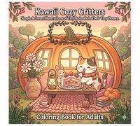 Kawaii Cozy Critters: Simple and Sweet Coloring Book for Adults and Teens with Tiny Animals in Their Tiny Homes - Easy, Bold, and Stress-Relieving Designs for Relaxation