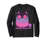 Kawaii Creepy Cute Cat in Soft Grunge Pastel Goth Style Cat Long Sleeve T-Shirt