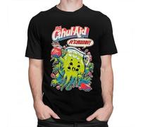 Kawaii Cthulhu Man Tshirt Cute Anime Graphic Tshirts Women Male Harajuku Streetwear Tops Summer Oversized Streetwear Ropa Hombre Black XL