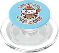 Kawaii Cupcake Less Talking More Baking PopSockets PopGrip for MagSafe