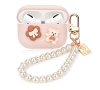 Kawaii Cute Airpods Pro 2nd Generation Case Cover 2022 Compatible Aesthetic Airpod Pro Case 2019 with Pearl Chain Smooth Soft Protective Cover for Girl and Womens
