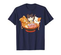 Kawaii Cute Anime Cats Otaku Japanese Ramen Noodles T-Shirt