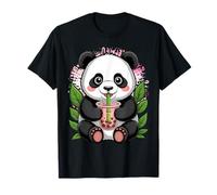 Kawaii Cute Anime Panda Drinking Bubble Boba Tea Girls Teens T-Shirt