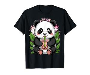 Kawaii Cute Anime Panda Drinking Bubble Boba Tea Girls Teens T-Shirt