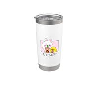 Kawaii Cute Anime Rabbit and Duck Drinking Bubble Tea Stainless Steel Insulated Tumbler