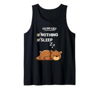 Kawaii Cute Bear To Do List Nothing Tired Sleeping Bear Tank Top