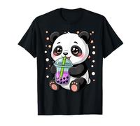 Kawaii Cute Boba Panda Bear Taro Bubble Pearl Milk Tea T-Shirt