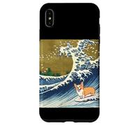 Kawaii Cute Corgi on the Great Wave in Hokusai Style Case for iPhone XS Max