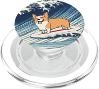 Kawaii Cute Corgi on the Great Wave in Hokusai Style PopSockets PopGrip for MagSafe