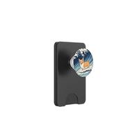 Kawaii Cute Corgi on the Great Wave in Hokusai Style PopSockets PopWallet for MagSafe