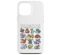 Kawaii Cute Dragon Types Chart Mythical Creatures Hydra Case for iPhone 13 Pro Max