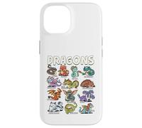 Kawaii Cute Dragon Types Chart Mythical Creatures Hydra Case for iPhone 14