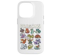 Kawaii Cute Dragon Types Chart Mythical Creatures Hydra Case for iPhone 14 Pro
