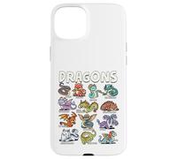 Kawaii Cute Dragon Types Chart Mythical Creatures Hydra Case for iPhone 15 Plus