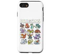 Kawaii Cute Dragon Types Chart Mythical Creatures Hydra Case for iPhone SE (2020) / 7/8