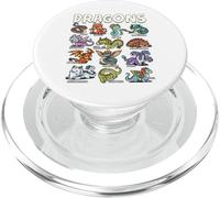 Kawaii Cute Dragon Types Chart Mythical Creatures Hydra PopSockets PopGrip for MagSafe