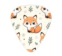 Kawaii-Cute-Fox 12 Pack Guitar Picks With 3 Thicknesses And Storage Box, Abs Plectrums For Electric Bass Guitar Players