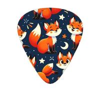 Kawaii-Cute-Fox-Funny 12 Pack Guitar Picks With 3 Thicknesses And Storage Box, Abs Plectrums For Electric Bass Guitar Players