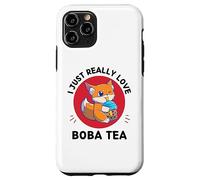 Kawaii Cute Fox I Just Really Love Cute Fox Boba Tea Lover Case for iPhone 11 Pro