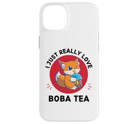 Kawaii Cute Fox I Just Really Love Cute Fox Boba Tea Lover Case for iPhone 14 Plus